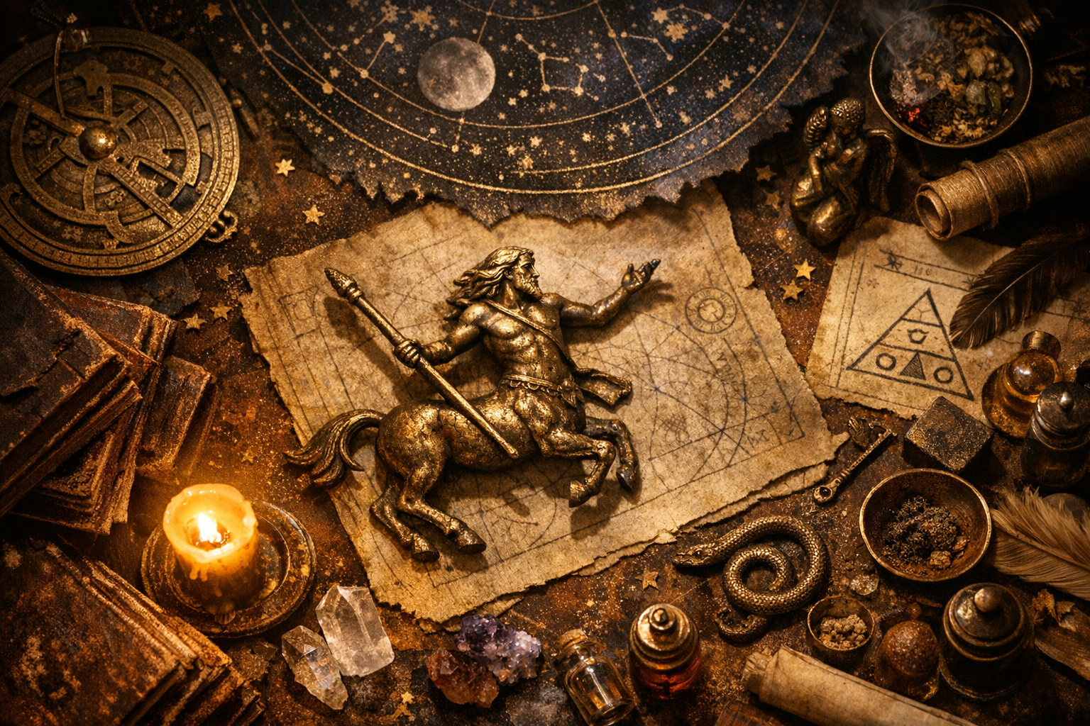 Quíron na Astrologia Hermética: Da Ferida à Sabedoria